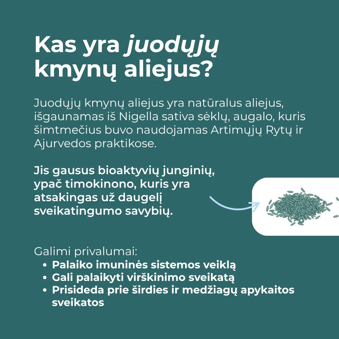 juodųjų kmynų aliejus