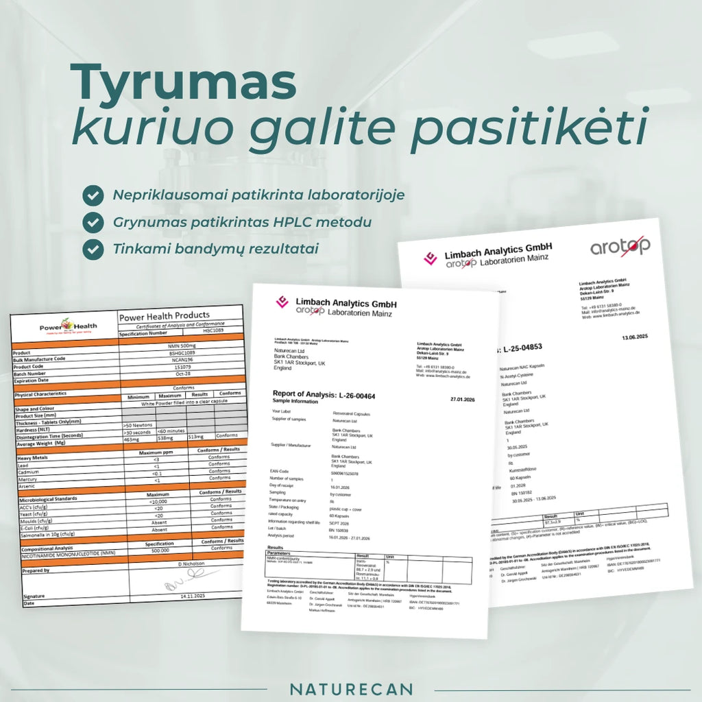 Palaiko ląstelių energiją su NMN