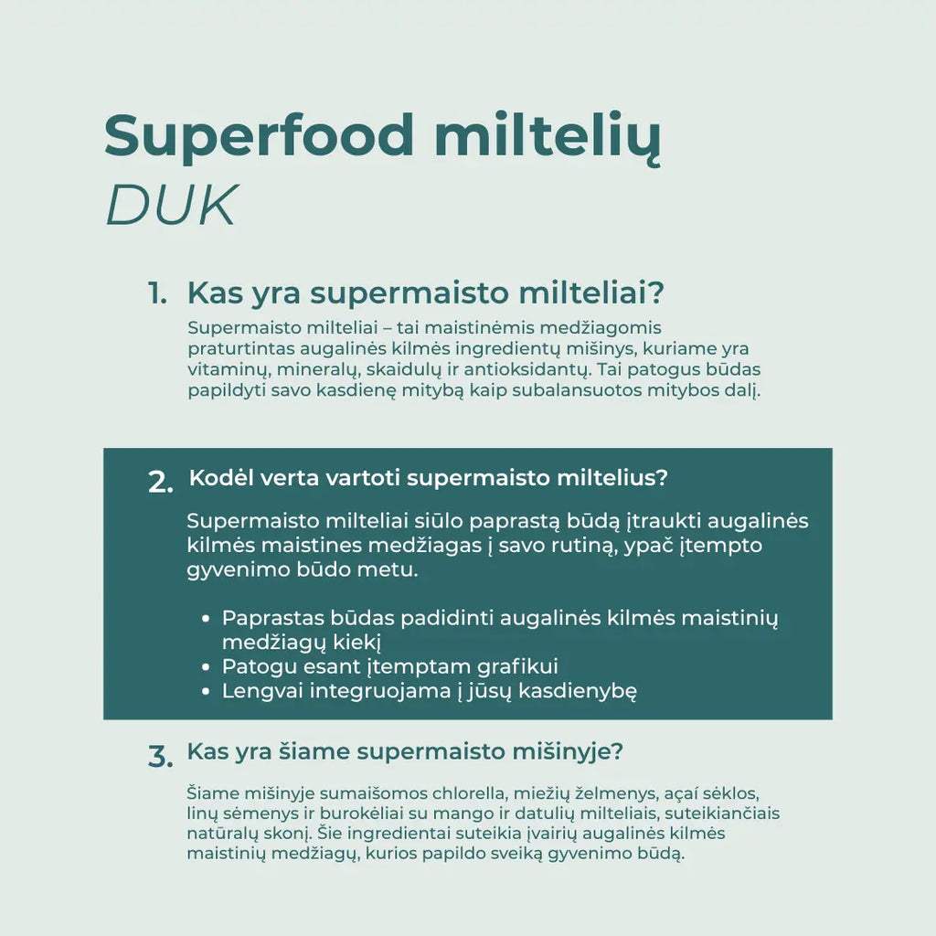 supermaisto miltelių pirkimas