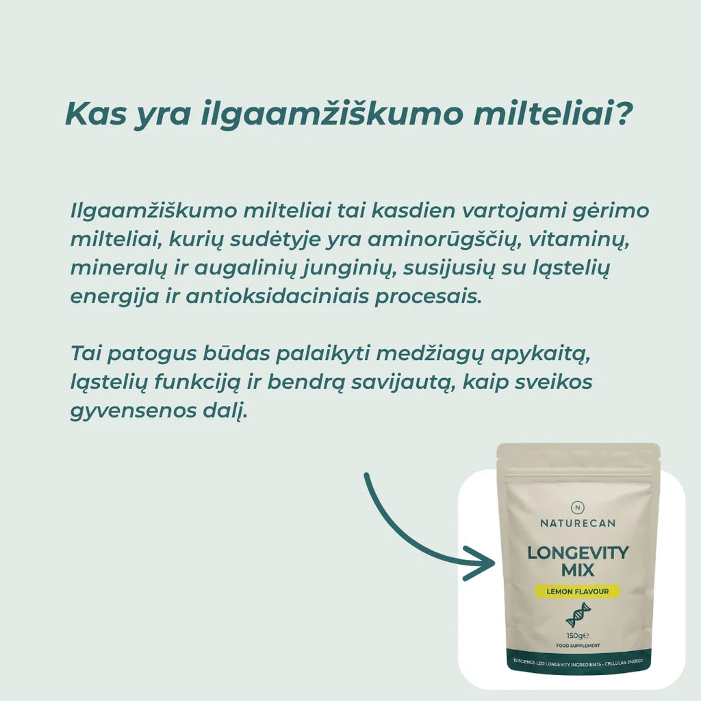 kas yra Longevity milteliai