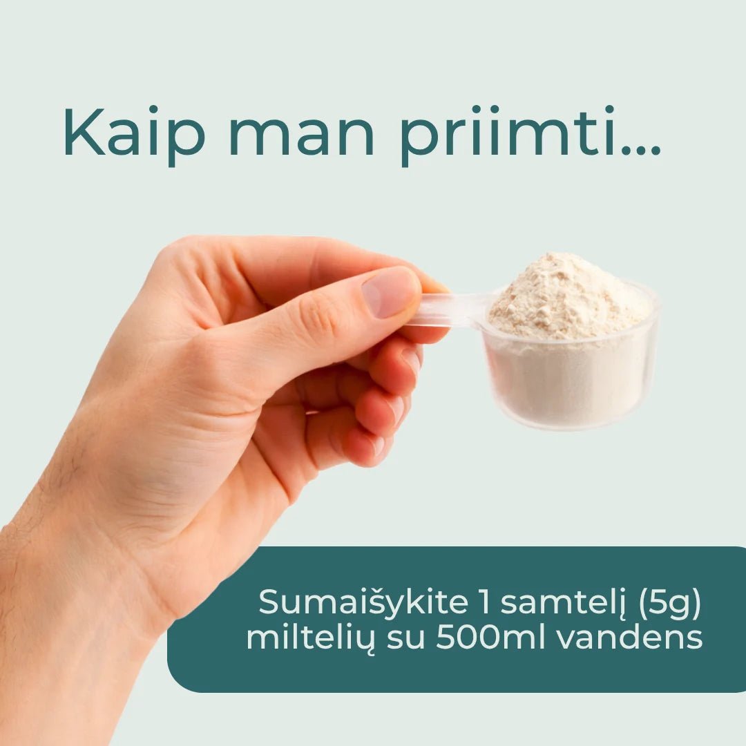 ilgaamžiškumo miltelių dozatorius